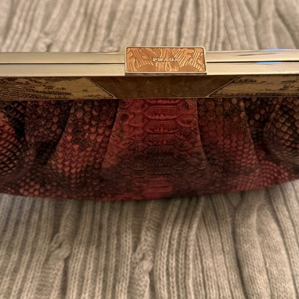 Vintage Prada Python With Lizard Handle And Trim … - image 6